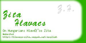 zita hlavacs business card